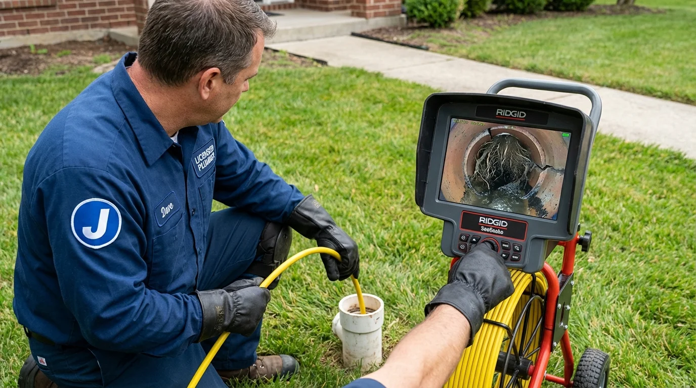 Sewer camera inspection being performed by Johns Plumbing LLC in Pembroke